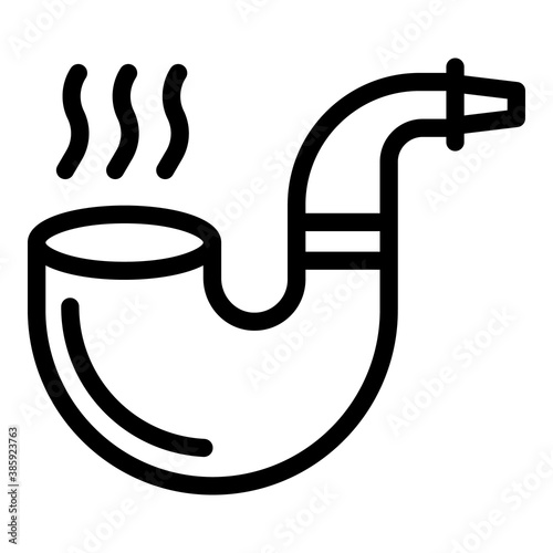 Man smoking pipe icon. Outline man smoking pipe vector icon for web design isolated on white background