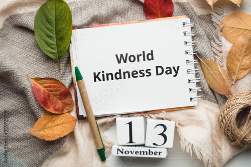 World Kindness Day of autumn month calendar November