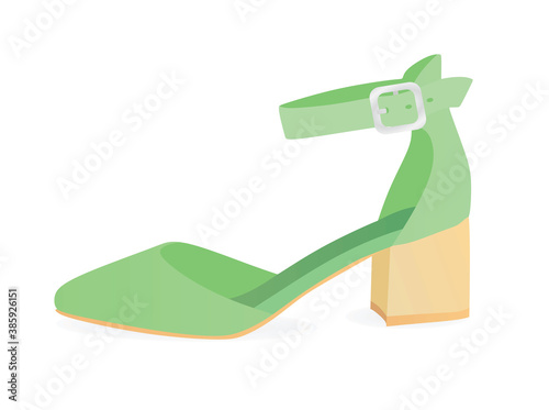Green woman sandal. vector illustration