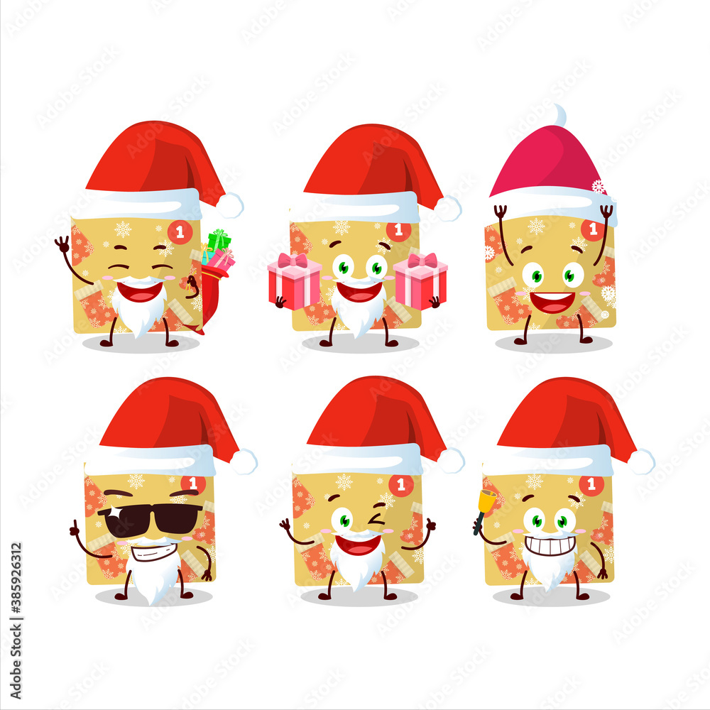 Santa Claus emoticons with 1st december calendar cartoon character