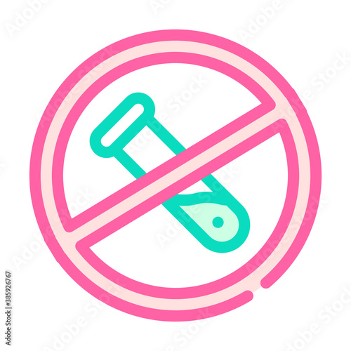 gmo free flask crossed out mark color icon vector illustration