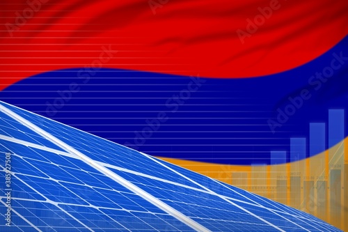 Armenia solar energy power digital graph concept - green natural energy industrial illustration. 3D Illustration