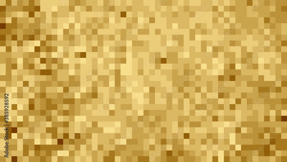 Gold pixel art. Gold background.