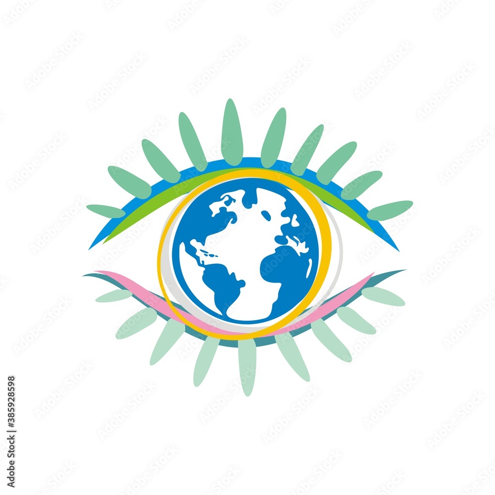 Human eye and world map
