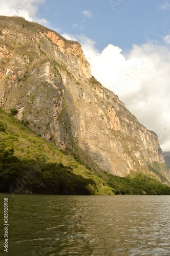 The steep and beautiful Sumidero Canyon in Chiapas, Mexico