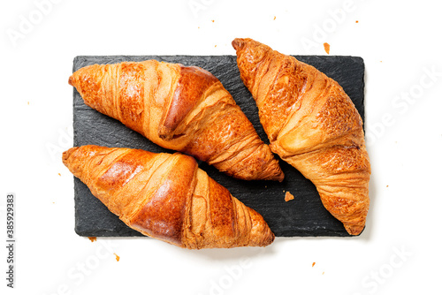 Fresh croissants isolated on a white background