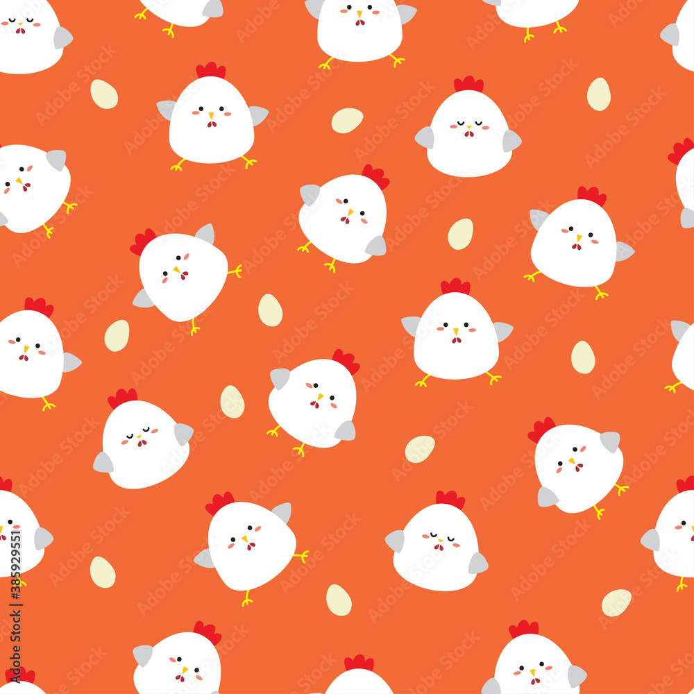 Seamless pattern with cartoon animals. for fabric print, textile, gift wrapping paper. colorful vector for kids, flat style