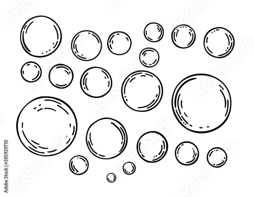 doodle sketch soap bubbles, drawing, engraving, ink, line art, vector