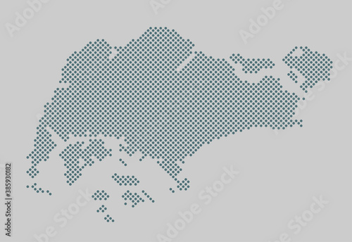 Vtctor map Singapore made dots country template