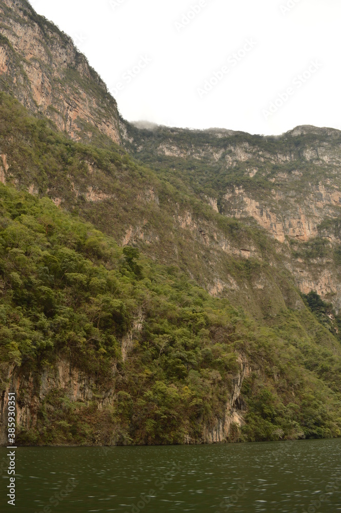 The dramatic gorge and Sumidero Canyon in Chiapas, Mexico The dramatic gorge and Sumidero Canyon in Chiapas, Mexico