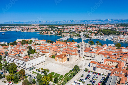 Aerial view of the Old Town of Zadar, Croatia