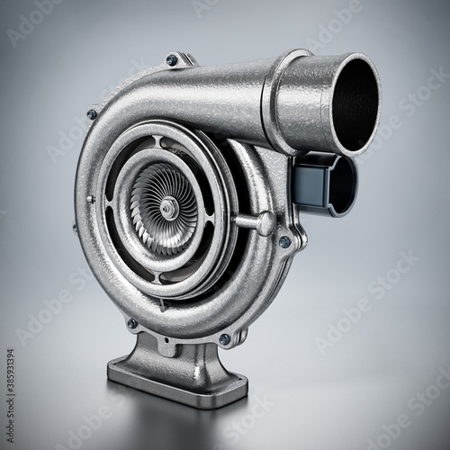 Generic turbo isolated on gray background. 3D illustration