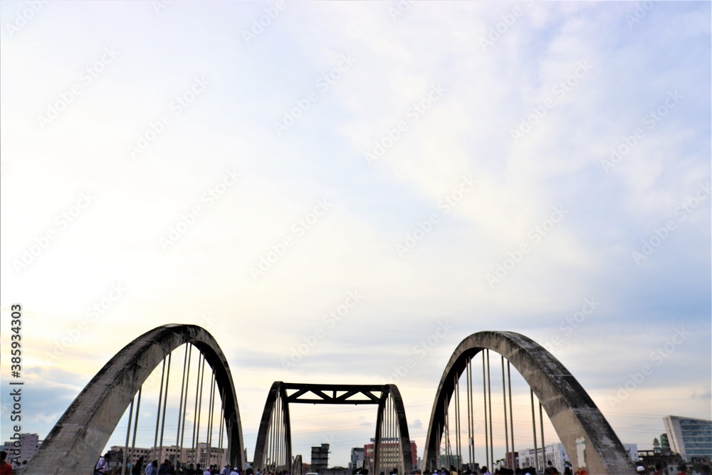 Bridge at Hatirjhil lake in Dhaka Bridge at Hatirjhil lake in Dhaka