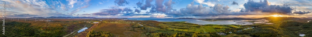 360 panorama of Bonny Glen by Portnoo in County Donegal - Ireland