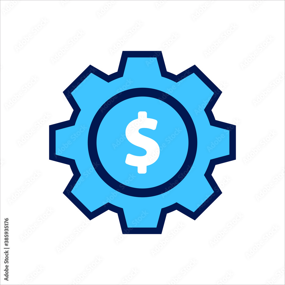 setting icon. setting with money symbol. Concept of financial adjustment. Vector illustration, vector icon concept. setting icon. setting with money symbol. Concept of financial adjustment. Vector illustration, vector icon concept.