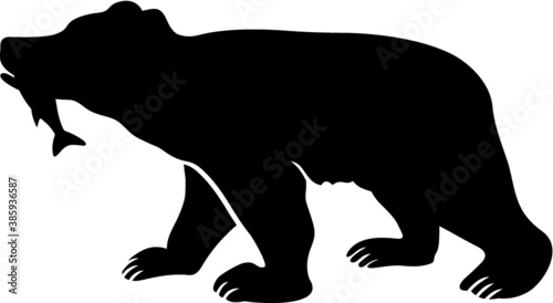 Vector illustration of the bear and fish