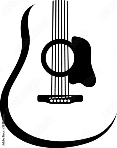 Vector illustration of the acoustic guitar abstract