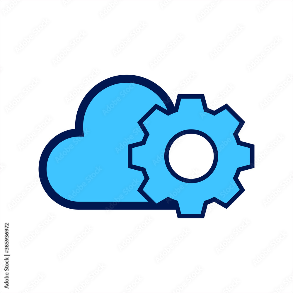 setting icon. setting with cloud symbol. Concept of cloud computing setting . Vector illustration, vector icon concept. setting icon. setting with cloud symbol. Concept of cloud computing setting . Vector illustration, vector icon concept.