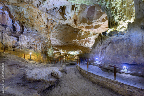 Hang Sung Sot Cave or Surprise Cave in Halong bay, Vietnam.