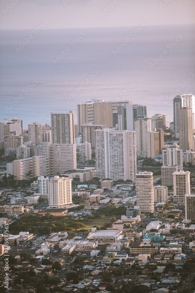 City view of Honolulu, Tantalus lookout, Oahu, Hawaii