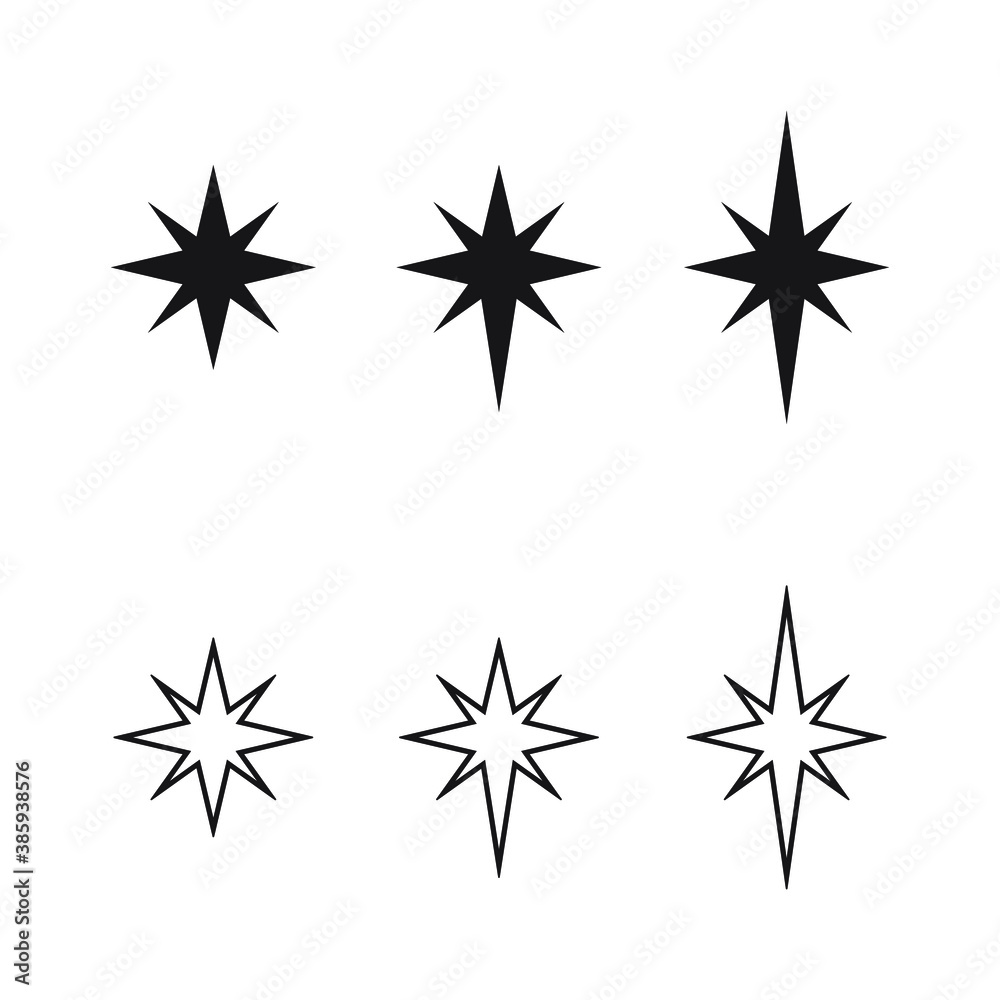 Christmas Star, North Star, Jesus Star Icon. Christmas Star, North Star, Jesus Star Icon.