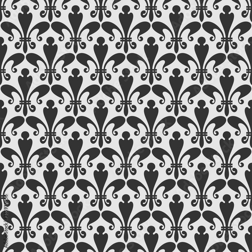 seamless floral pattern - black and white