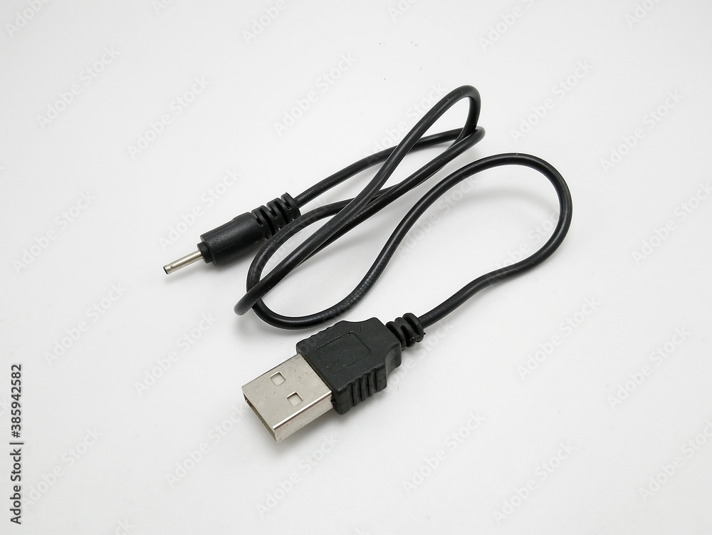 Black connecting cord with jack and plug Black connecting cord with jack and plug