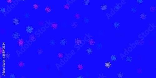 Wallpaper Mural Light Blue, Red vector doodle background with flowers. Torontodigital.ca