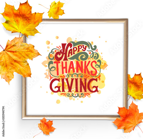 Happy Thanksgiving Day card or banner
