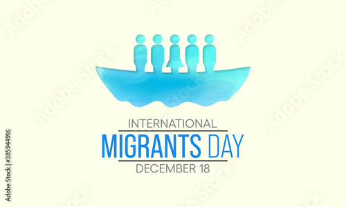 Vector illustration on the theme of International Migrants day observed each year on December 18th across the globe.