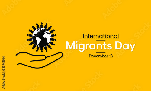 Vector illustration on the theme of International Migrants day observed each year on December 18th across the globe.