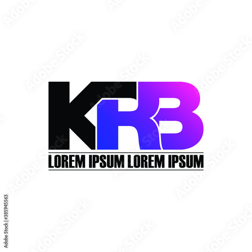 KRB letter monogram logo design vector