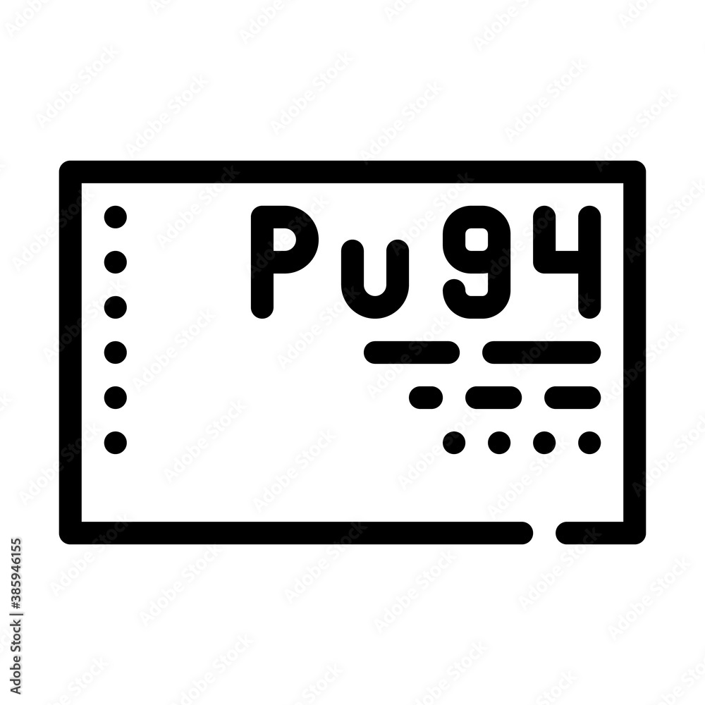 plutonium element line icon vector black illustration plutonium element line icon vector black illustration