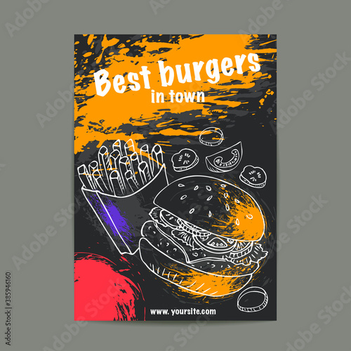 Fast food restaurant flyer template