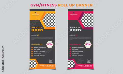 GYM-Fitness Roll Up Banner Template