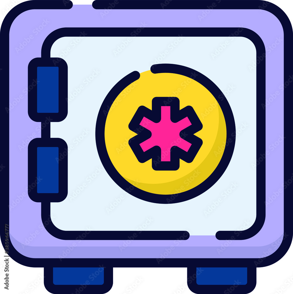 Obraz premium medical safe vector icon, Medical and corona virus icon
