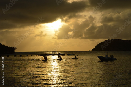 Sunset over the stunning beaches of Antigua and Barbuda in the Caribbean