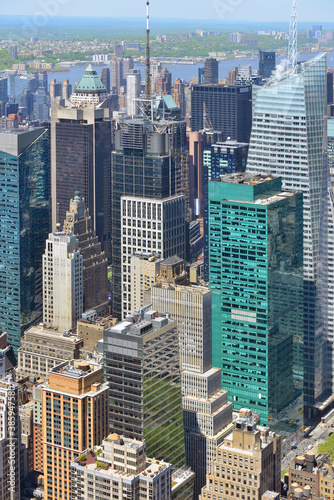 Urban landscape. Famous skyscrapers in city center. Midtown Manhattan. New York City. United States