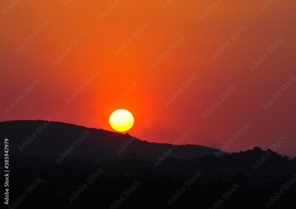 Sonnenuntergang Hampi Indien