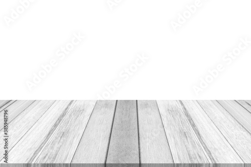 Wood table or wood floor on white background.