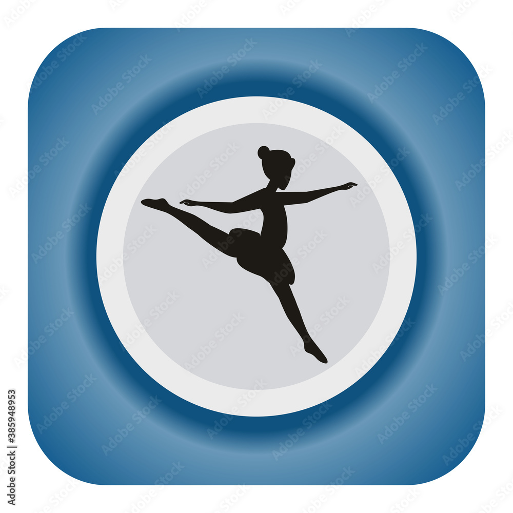 Vector illustration of a sports sign. Gymnastics or ballet. Healthy lifestyle concept. Can be used for web design and applications.