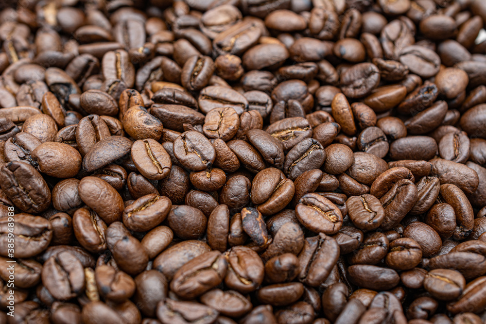 Naklejka premium coffee beans close up