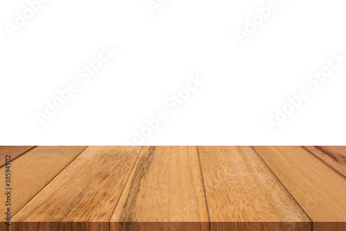 Wood table or wood floor on white background.