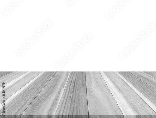 Wood table or wood floor on white background.