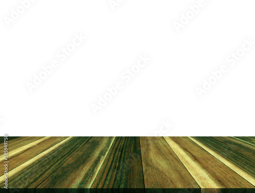 Wood table or wood floor on white background.