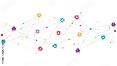 Connecting people and communication concept, social network.