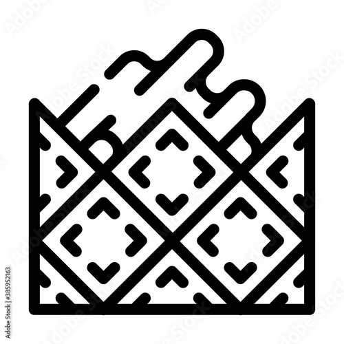 lay tiles line icon vector black illustration