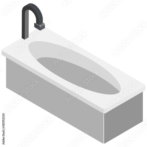 
Bathtub design icon for shower, bathing and spa
