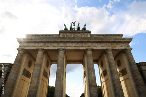 Brandenburg Gate at Blue Sky Berlin Germany