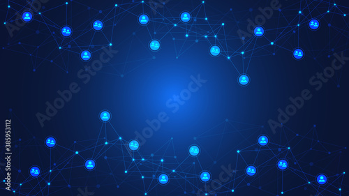 Vector illustration of connecting people and communication concept, social network.